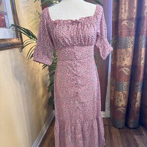 Influence Pink Floral Midi Dress